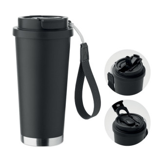 TOPAZ LARGE Doppelwandiger Trinkbecher 500ml, schwarz