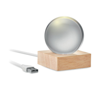 LIGHT LED-Glaskugel, holz