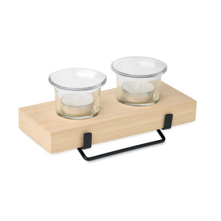 IRONDLE Teelichthalter-Set, holz