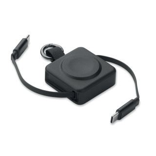 SKILFUL Einziehbares 100W-Typ-C-Kabel, schwarz