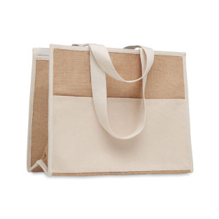 CAMPO DE GELI Jute-Canvas Shopping Tasche, beige