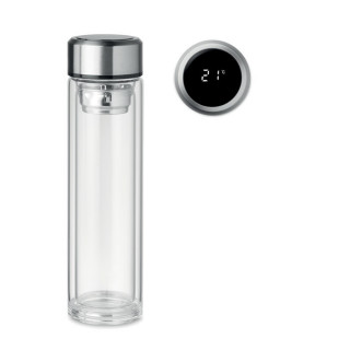 POLE GLASS Flasche 390ml mit LED Anzeige, transparent