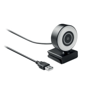 LAGANI 1080P HD-Webcam mit Ringlicht, schwarz