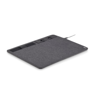 SUPERPAD RPET Mousepad 15W Ladesgerät, dunkelgrau