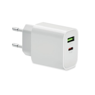 PORT 18W 2-Port USB-Ladegerät EU-Ste, weiß