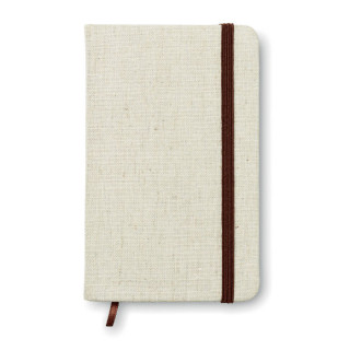 DIN A6 Notizbuch mit Canvas, beige