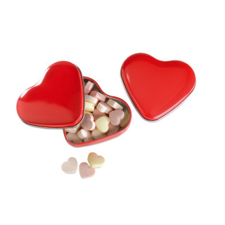 LOVEMINT Herzdose mit Bonbons, dunkelrot