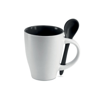 DUAL Becher mit Löffel, schwarz