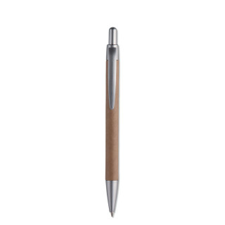 PUSHTON Kugelschreiber mit Schaft aus, mattsilber
