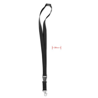 LANY Lanyard mit Metallkarabiner, schwarz