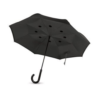 DUNDEE Reversibler Regenschirm, schwarz