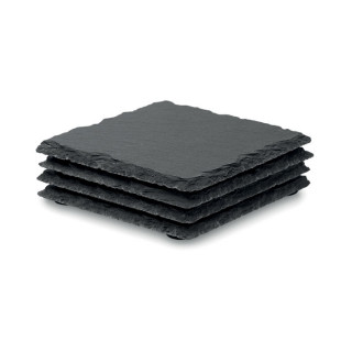 SLATE4 Untersetzer-Set, schwarz