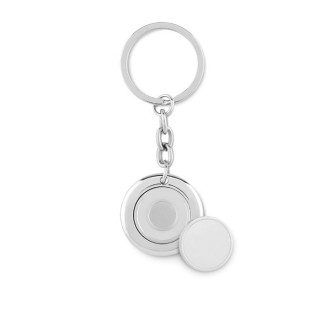 FLAT RING Schlüsselring mit Münzhalter, silber glänzend