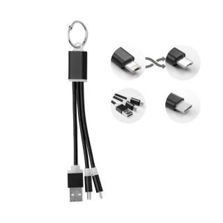 RIZO Schlüsselring mit Kabel-Set, schwarz