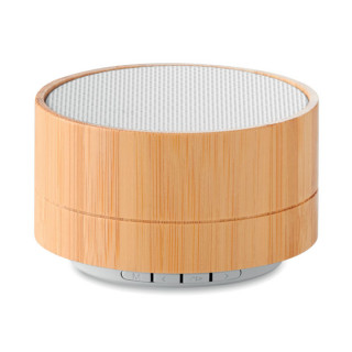 SOUND BAMBOO Runder wireless Lautsprecher, weiß