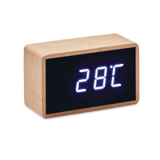 MIRI CLOCK LED Tisch Uhr Bambus, holz