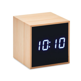 MARA CLOCK LED Tischuhr Bambus, holz