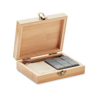 DUNDALK Stein-Eiswürfel in Box, holz