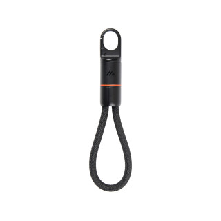 Nordic Drift Everest USB-C 60W-Schnellladekabel m. Karabiner, schwarz