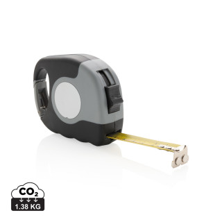 5m/19mm Maßband mit Karabinerhaken, grau, schwarz