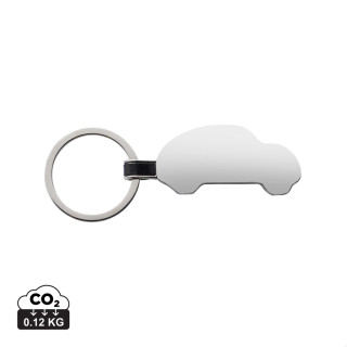 Schlüsselring Auto aus RCS rec. Zinklegierung, silber