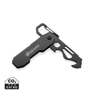 Gear X faltbares EDC-Werkzeug mit Kartonmesser & Karabiner, schwarz