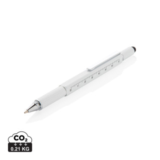 5-in-1 Aluminium Tool-Stift, weiß