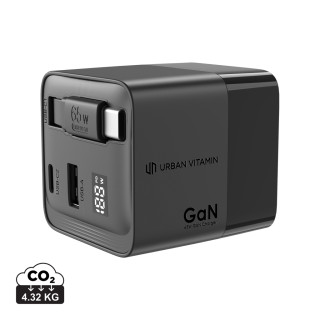 Urban Vitamin Mendocino 65W GaN-Charger mit einziehb. Kabel, schwarz