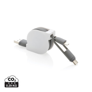 3-in-1 ausziehbares Kabel, grau
