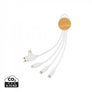 rundes Ontario 6-in-1 Kabel aus RCS recyceltem Kunststoff, weiß
