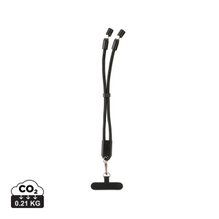 LoopAmp 60W Handgelenksband für Smartphones aus RCS rPET, schwarz