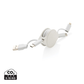 6-in-1 Kabel aus TPE und RCS Standard recyceltem Kunststoff, weiß