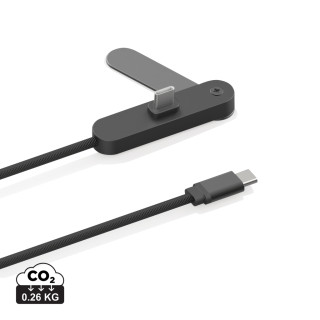 Aluvia RCS 65W-PD-Kabel mit verstellbarem Handyhalter, schwarz