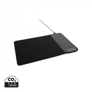 Mousepad mit 15W Wireless Charging und USB Ports, schwarz