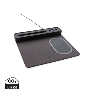 Air Mousepad mit 5W Wireless Charger und USB, schwarz