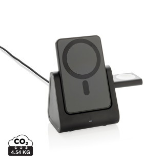 Powerbase 3-in-1-Charger aus RCS Kunststoff mit Powerbank, schwarz
