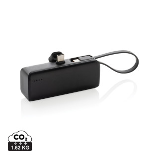 Powerlink 3000mah Powerbank aus RCS rPlastic mit USB-C Kabel, schwarz