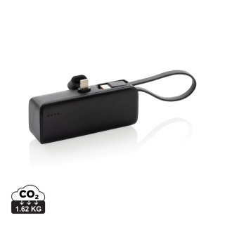 Powerlink 3000mah iOS-Connector Powerbank aus RCS rPlastic, schwarz