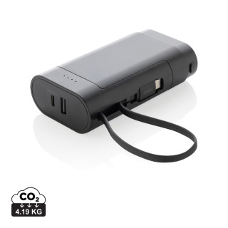 CycleCell 10.000mah Powerbank mit herausnehmbarer Batterie, schwarz