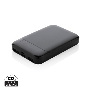 5.000mAh Powerbank aus RCS recyceltem Kunststoff, schwarz
