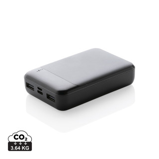 10.000 mAh Powerbank aus RCS Standard recyceltem Kunststoff, schwarz