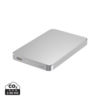Urban Vitamin Marin 5.000mAh magnet. 15W Wireless Powerbank, silber