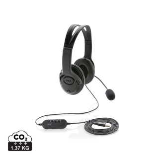 Over-Ear Headset mit Kabel, schwarz