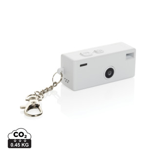 Cliq It Kamera-Schlüsselanhänger aus RCS recyceltem ABS, weiß