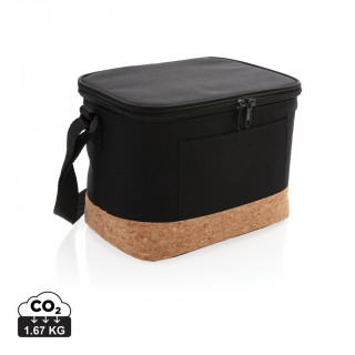 Two-Tone Kühltasche mit Korkdetails, schwarz