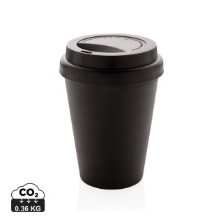 Wiederverwendbarer doppelwandiger Kaffeebecher 300ml, schwarz