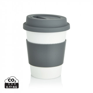 ECO PLA Kaffeebecher, grau, weiß