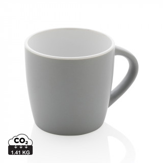 Keramiktasse innen coloriert, 300ml, grau, weiß