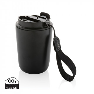 Cuppa Vakuumbecher aus RCS-Stahl mit Umhängeband, schwarz