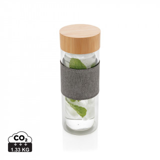 Impact doppelwandige Borosilikatglas-Flasche, transparent, grau